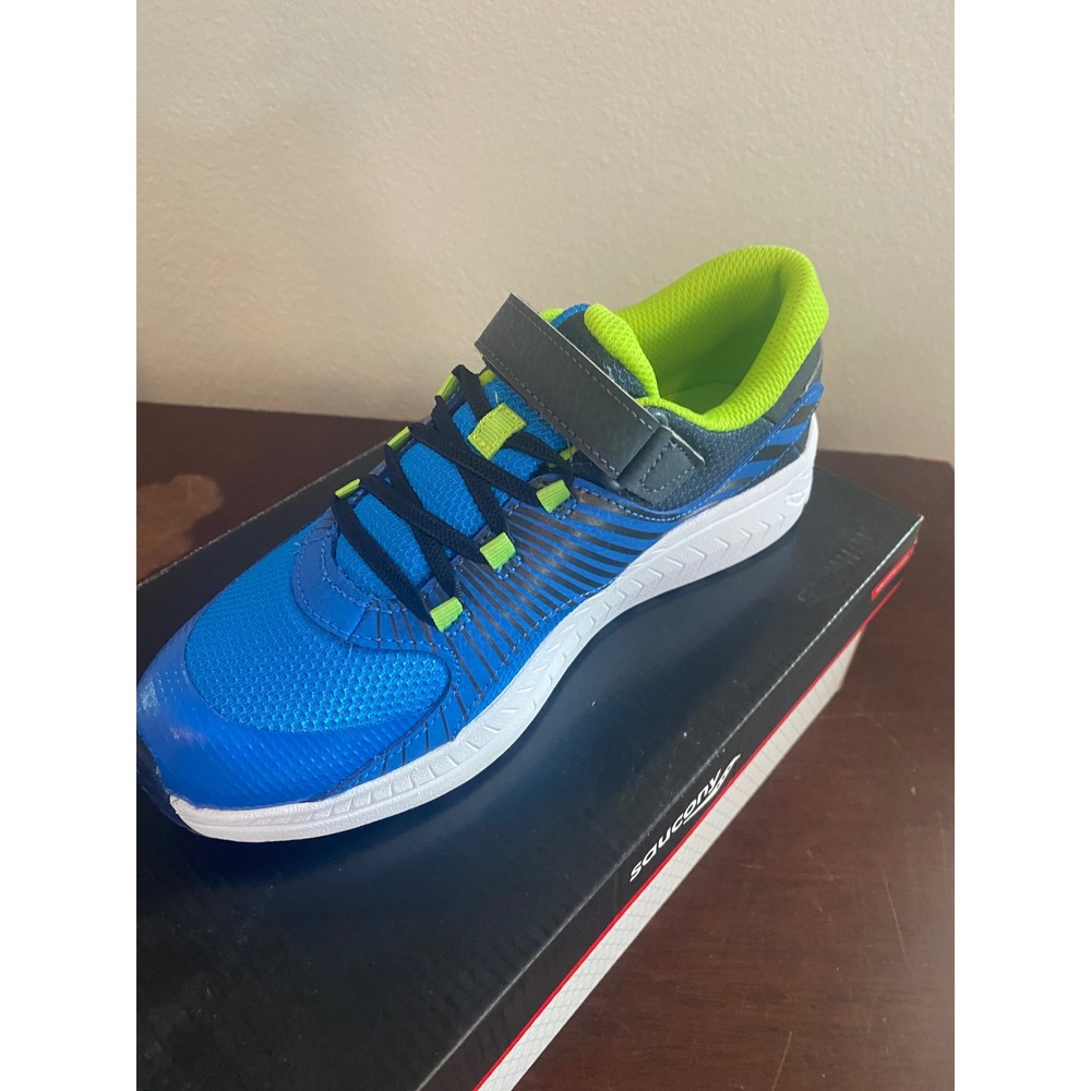 Saucony Wind A/C 2.0 Blue Navy Citron Kids Sneakers SK262993 - Picture 3 of 4